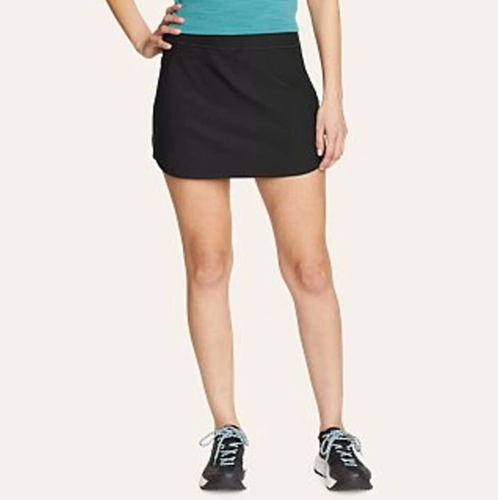 Eddie Bauer PL Petite LARGE Trail Tight Skort Black Athletic Hiking Performance